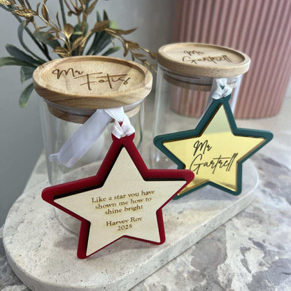 Personalised star and lolly jar