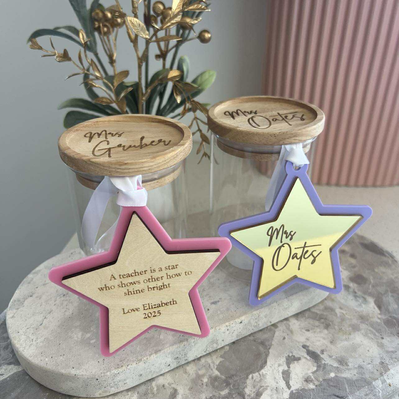 Personalised star and lolly jar