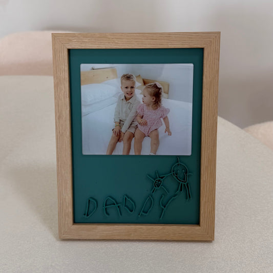 fathers day frame with hand drawn image and photo 