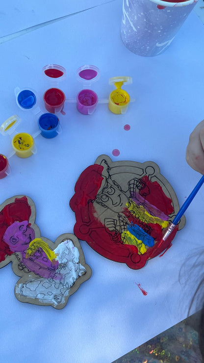 Kids Party Favours - wooden toy story plaques painting